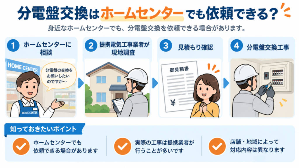 分電盤交換はホームセンターでも依頼できる？